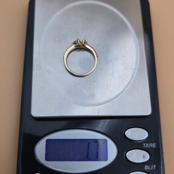 Size 6 Gold Plated Over Sterling Silver Bright Cubic Zirconia Gems Ring A4759 - Picture 9 of 9